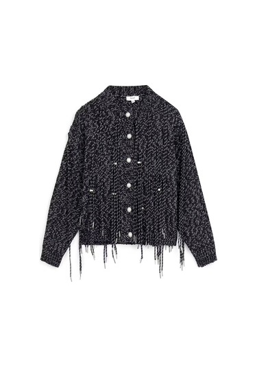 Twist Kordon Püsküllü Siyah Kadın Ceket Tw6250005047 Siyah