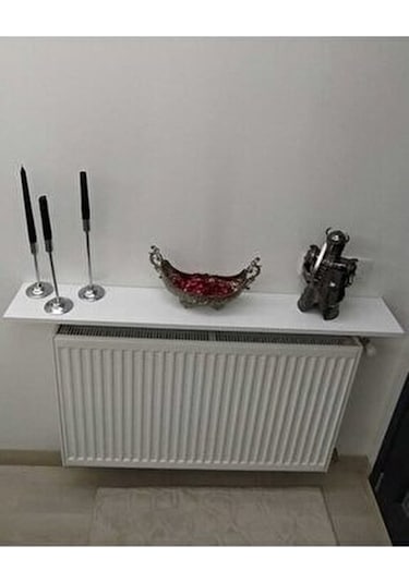 Mdf Beyaz Petek Üstü Duvara Monte Uçan Raf Dresuar Beyaz