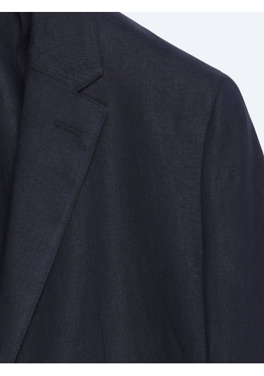 Kip Renkli Mikro Modern Fit %100 Keten Ceket Renkli