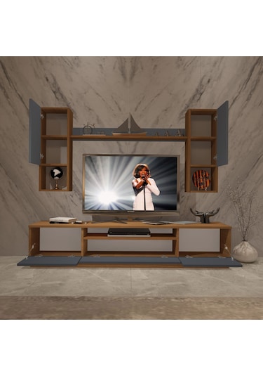 Decoraktiv Trio 5das Mdf Tv Ünitesi Tv Sehpası Ceviz - Antrasit