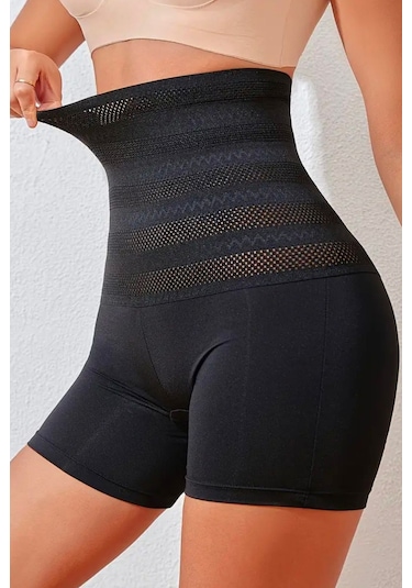 Merry See Karın Ve Göbek Sıkılaştırıcı Basen Dikleştiricili İnceltici Toparlayıcı Korse Şort Siyah