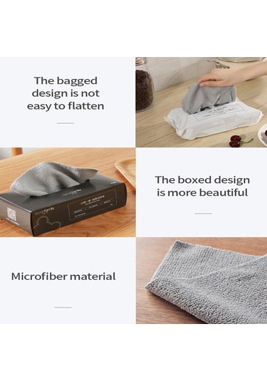 Monyee Gri Mikrofiber Su Emici Havlu - 20x20 Cm, Yumuşak, Yüzey Koruyucu, Hızlı Kuruyan, Kutulu 20 Adet