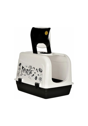 Kırılmaz Kapaklı Kürekli Büyük Lüks Kapalı Kedi Tuvaleti 39 x 53 x 41 CM