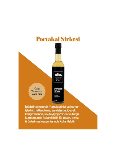 Alta Naturel Doğal Fermente Portakal Sirkesi 500 ML