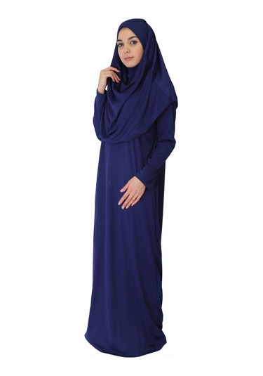 Açık Lacivert Fermuarsız Namaz Elbisesi Açık Lacivert
