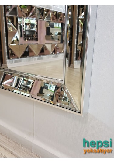 Ayna Çerçeveli Model Gümüş Renk Boy Aynası Gümüş
