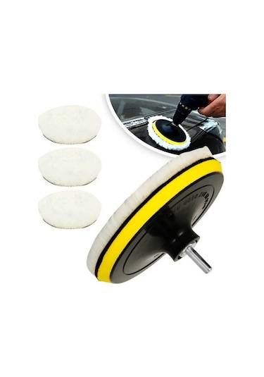 Oto Araç Pasta Cila Polisaj Metal Cam Ahşap Parlatma Yün Başlık Matkap Ucu Uyumlu Fırça Set