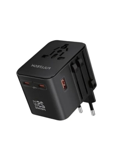 25w Gan Hızlı Şarjlı Universal Seyahat Adaptörü, 2x Usb-c + 1x Usb-a