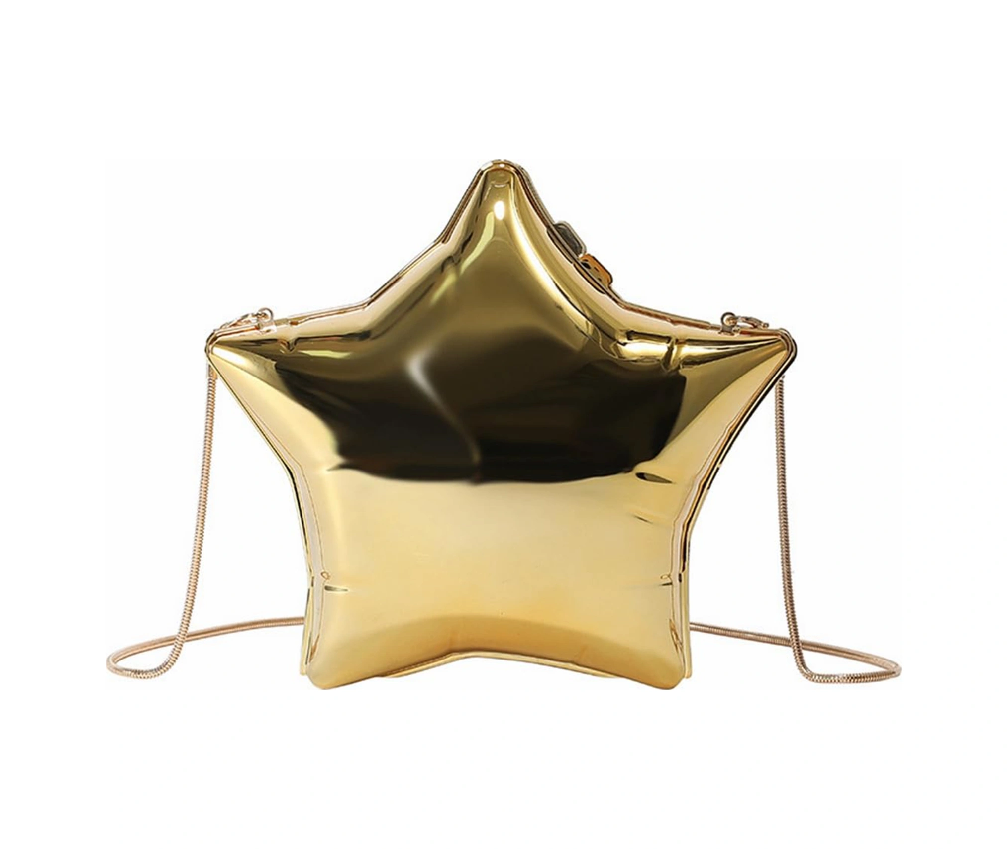 Yuntech01 Bayanlar İçin Altın Yıldız Desenli Akrilik Askılı Çanta - 20x18 Cm Çok Renkli