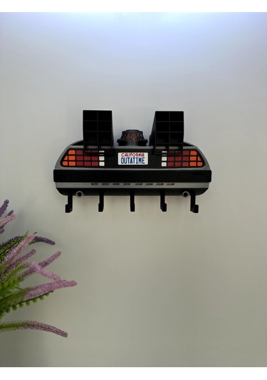 3d Baskı Anahtarlık Askısı Delorean Model Gri - Siyah