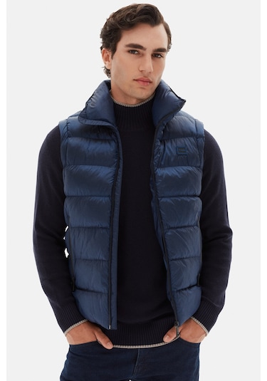 Twn Slim Fit Saks Mavi Düz Yelek Mont 3ecy70501502m 750