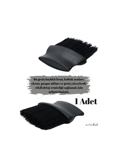 Geniş Başlı Fırça Siyah Renkli Zor Alanlar İçin Etkili Temizlik Toz Alma 1 Adet