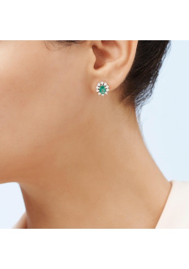 Altınbaş Pırlanta Zümrüt Küpe N11.15