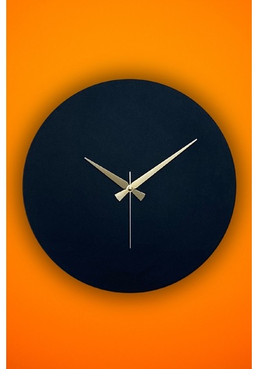 Round Model Modern Metal Sıvama Akar Sessiz Mekanizmalı Duvar Saati 40 40 Cm Siyah