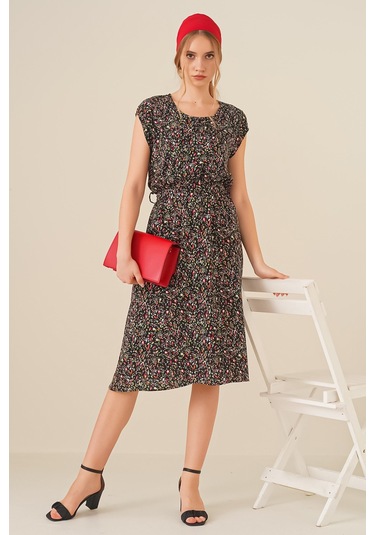 Gabria Kadın Gabria Desenli Elbise Siyah