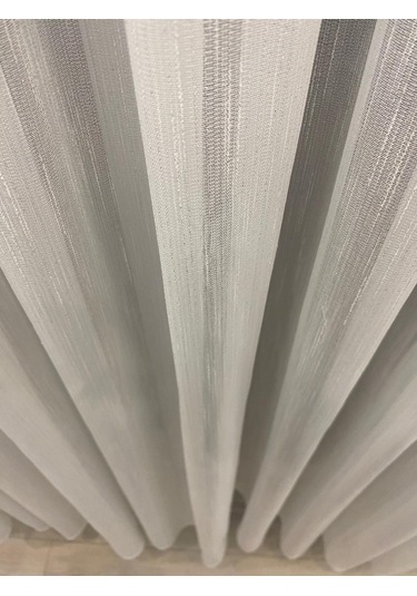 Venedik Armürlü Modern Şık Ekru Gümüş Simli Tül Perde 1/2,5 Orta Normal Pileli Ekru-gümüş
