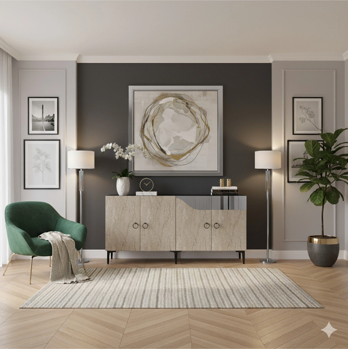 Ka1514bts Gama150 Konsol, Kahve Köşesi, Tv Sehpası Beyaz-traverten Kapak-sılver 150cm Beyaz