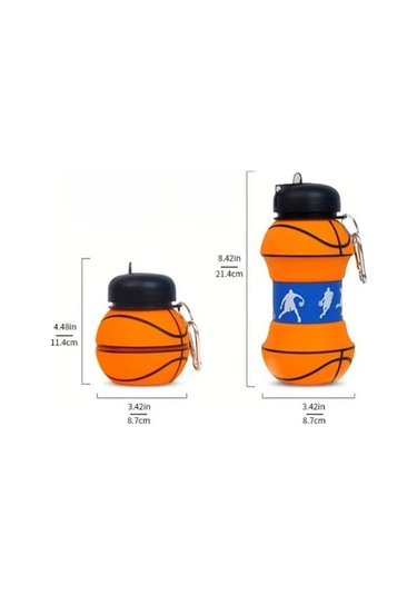 9070257583237drvs - Basketbol Topu Tasarımlı Akordiyon Su Şişesi Çok Renkli