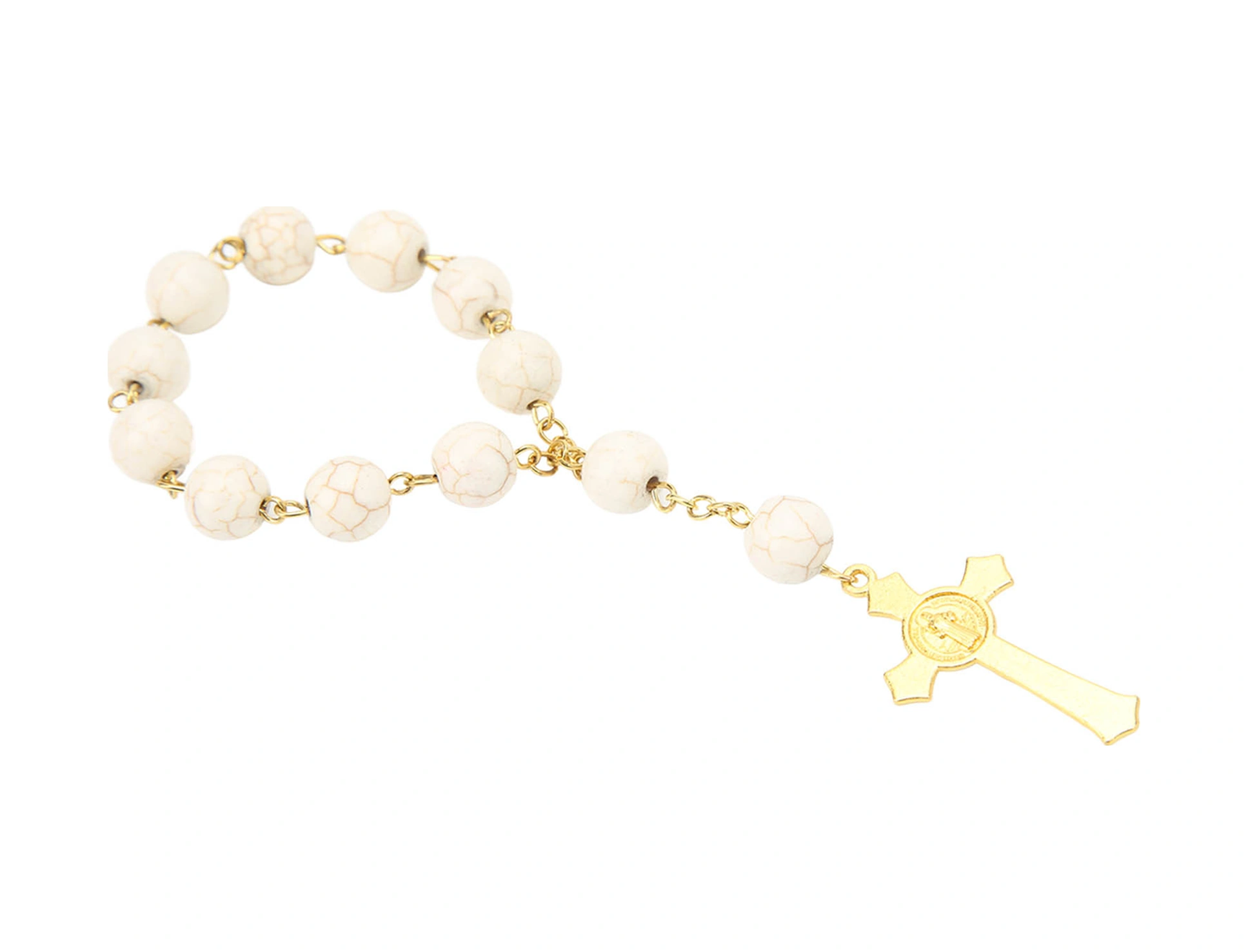 Wezone Kutsal Benito Madalyonlu Mavi Turkuaz Ve Alaşım Araba Ayna Asısı - Katolik Zikirmatik, Dini , Dekoratif Takı, Erkek/kadın İçin Rf23-zsn010