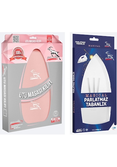 Gazella Ütü Altlığı + Ütü Masası Kılıfı Bezi 50 X 135 Cm Pudra Set