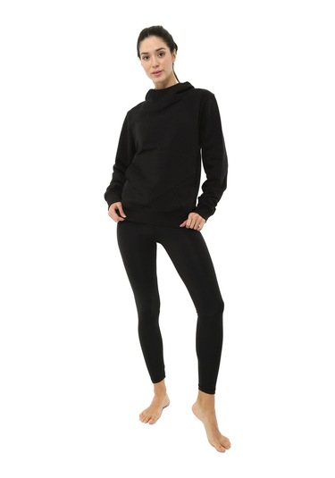 Scorp Heat Kapüşonlu Kadın Sweatshirt Siyah