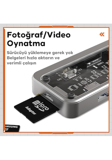 Ally Type-c To Usb3.0 3+3.5mm+hdmı+vga+sd/tf+ Ethernet Çoğaltıcı