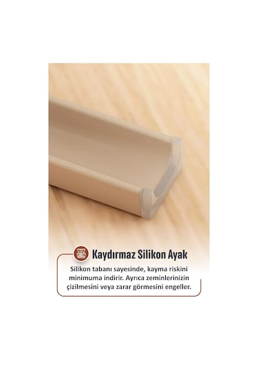 Kaymaz Ayaklı Dekoratif İç İçe Geçebilen Plastik Tabure Mutfak Bahçe Taburesi 4 Adet Beyaz Beyaz