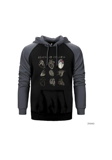 Alice In Chains Heart Attack Gri Reglan Kol Kapşonlu Sweatshirt Gri