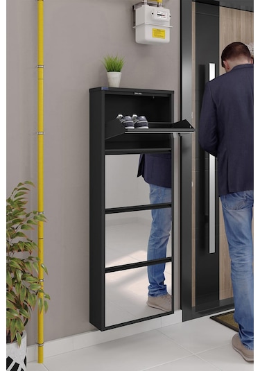 Ceha 4'lü Metal Ayakkabılık - Siyah/Aynalı K.AYK-4/A/P9005