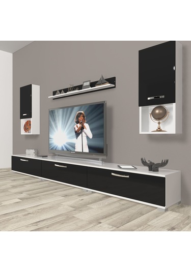 Decoraktiv Eko 270da Mdf Tv Ünitesi Tv Sehpası Beyaz - Siyah