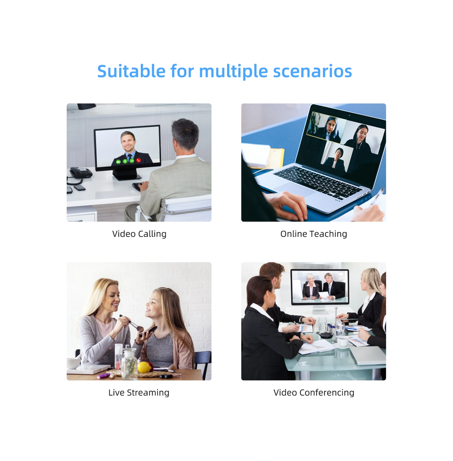 Padalink 500w Piksel Full Hd 1080p Webcam, Led 3 Renk Dokunmatik Işık, Otomatik Odaklama Ve Güzellestirme Özellikli Bilgisayar Kamerası