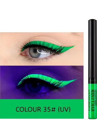 Uv Işık Neon Eyeliner Kalem Gözler Makyaj Kırmızı Su Geçirmez Sıvı Renkli Göz 35 No Box 01