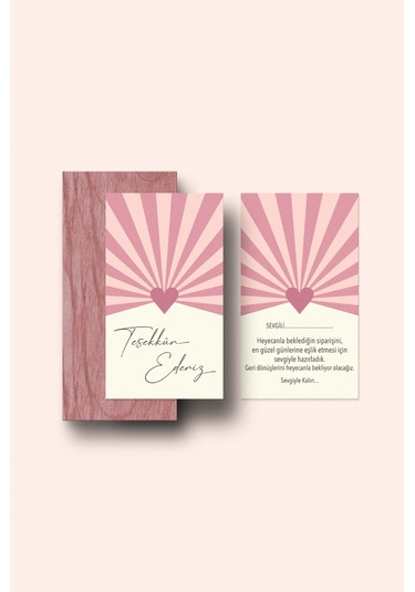 Çift Yön Desenli Teşekkür Kartı Thank You Cart Pytktskk22