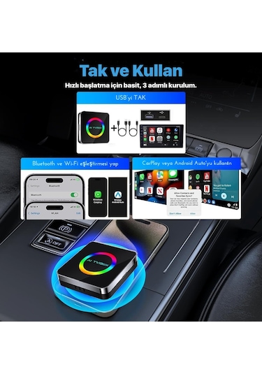 Yeni Nesil Araç Carplay Ve Android Auto Aı Box 4gb+64gb Android 14 Youtube & Netflix 10"