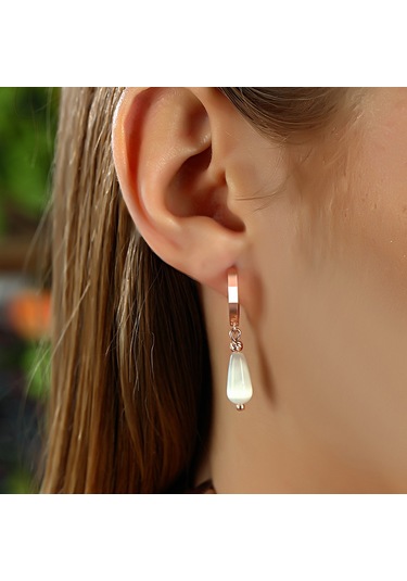 Azuris 925 Ayar Gümüş Kedi Gözü Damla Küpe N11.15342