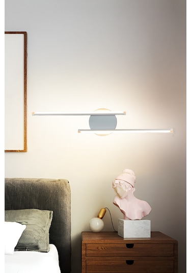 Sare Aplik Modern Tasarım Beyaz Renk - Gün Işığı Ledli Banyo - Beyaz