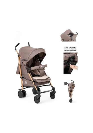 Maxi Taxi Floki Tam Yatar Baston Bebek Arabası - Kahve MAXITAXI.085