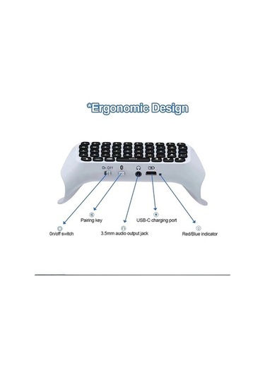 Flybuy Ps5 İçin Kablosuz Klavye, Bluetooth Harici Klavye, Sesli Sohbet, Beyaz塑料
