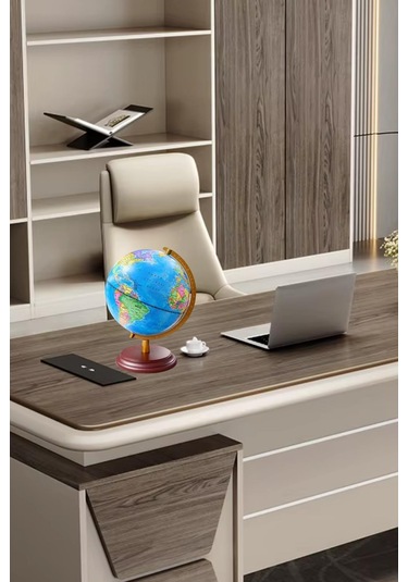 Dekoratif Işıklı Masa Üstü Dünya Küre Mavi 23x31cm Alk5260