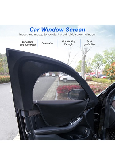Youtek Araç İçin Esnek Ve Nefes Alabilen Siyah Güneşlik Perde, 125x50cm Boyutunda, 2 Adet