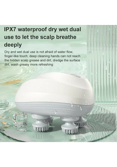 Yifomall Usb Şarjlı Silikon Kafa Ve Evcil Hayvan Masaj Cihazı - Multifonksiyonel, 1200mah Pil, Mavi Mavi