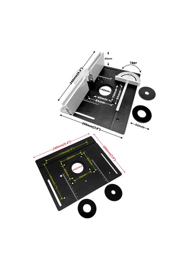 E22800-3 Yönlendirici Tablo Ekleme Plakası Alüminyum Alaşımlı