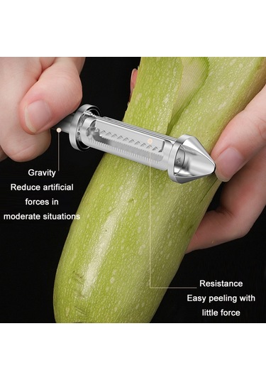 3'ü 1 Arada 1 Çok Fonksiyonlu Paslanmaz Çelik Meyve Soyma Bıçağı, Boyut:3'ü 1'de Diğer