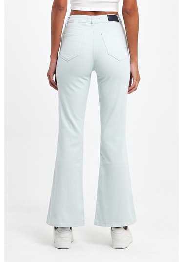 Explode - Kadın Buz Mavi Likralı 5 Cep Flare Pantolon-buz Mavi Buz Mavi