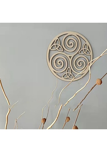 Homyl Ahşap Duvar Heykel Yoga Düğün Triskele-düğümü