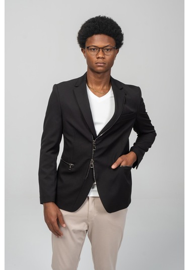 Cekmon Erkek Çift Yönlü Açılır Fermuarlı Rahat Ceket Beyaz