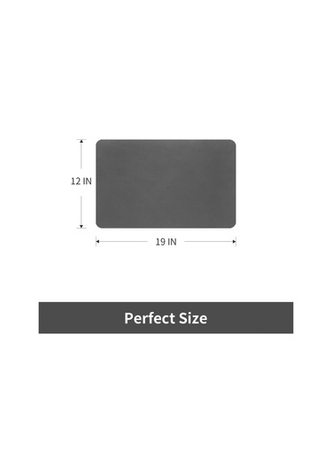 Fosenze Kahve Fincanı Tabak Altlığı - Süper Emici Pu Yüzeyli Mutfak Tezgahı Matı - Kaymazsız Lastik Tabanlı - Siyah Gri - 30,5x48,3 Cm