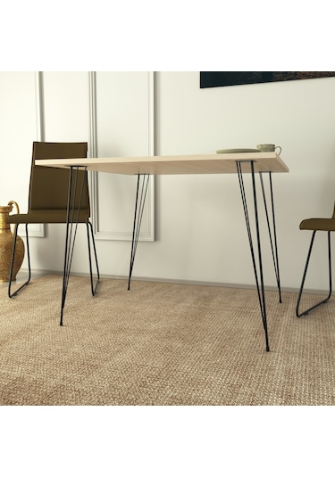 Pasific Home Sandalf Metal Ayaklı Mutfak Masası Kare 90x90 Meşe