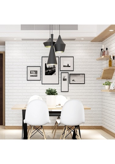 Sones 2 Adet Kendinden Yapışkanlı Su Geçirmez Tv Arkaplan Tuğla Duvar Kağıtları 3d Duvar Sticker Oturma Odası Duvar Kağıdı Duvar Resmi Yatak Odası Dekoratif Stickerlar, Boyutlar: 70cm X 77cm Gümüş Gri Diğer