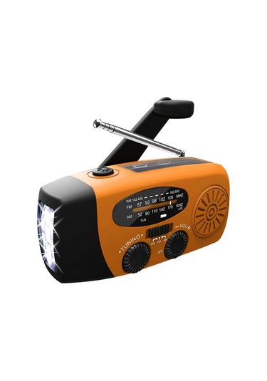 Vkemall Acil Durum Radyosu El Kranklı Güneş Enerjili Hava Durumu Radyosu 1200mah Am / Fm Turuncu